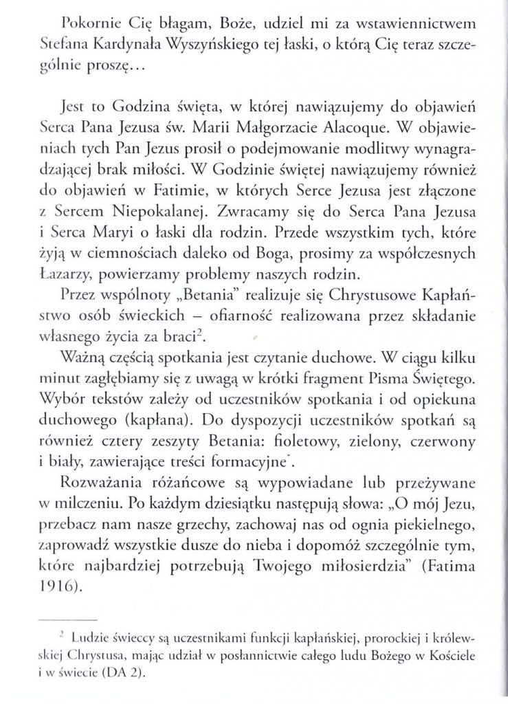 Dalszy rozwój Modlitewnych Grup Domowych "Betania" 2