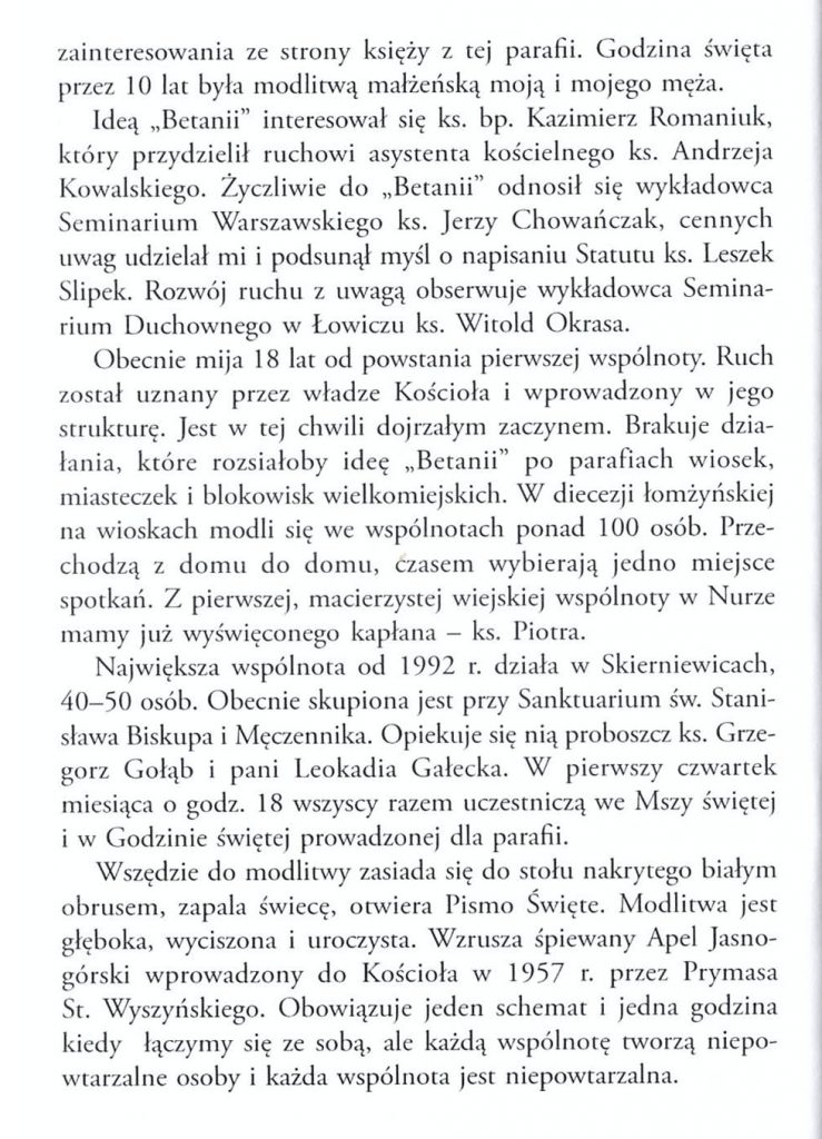 Dalszy rozwój Modlitewnych Grup Domowych "Betania" 3